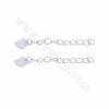 925 Sterling Silver End Extender Chains With Heart Tips  Length 30~60mm Width 2~3mm Hole 1.8mm 10pcs/Pack