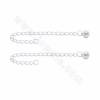 925 Sterling Silver End Extender Chains With Ball Tips  Length 85mm Width 3mm Hole 2.5mm Platinum Plated  4pcs/Pack