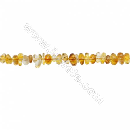 黃水晶串珠 尺寸約  5~8毫米 x 7~11毫米 孔徑 約 0.8毫米 x1條 15~16"