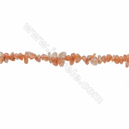 Natural Sunstone Beads Strand  Irregular  Size 4~6x4~11mm  Hole: 0.8mm  15~16" x 1strand