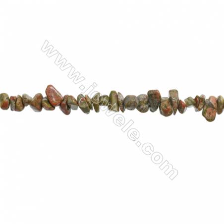 Natural Unakite Beads Strand  Chips  Size 4~7x5~14mm  hole 1mm  31~32" x 1strand