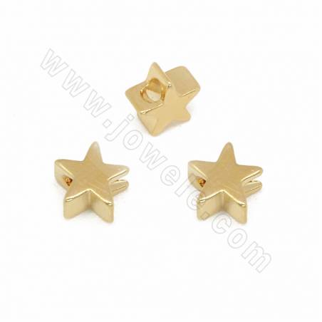 銅製品珠子 星形 尺寸6x6毫米 厚3毫米 孔徑2.5毫米 200個/包