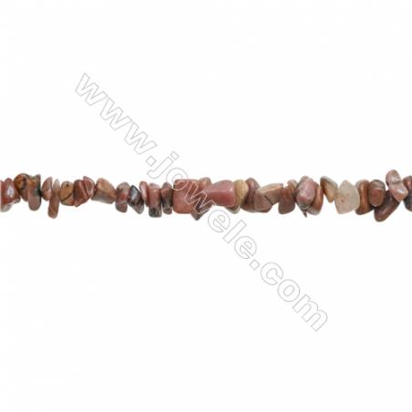 Black Stripes Rhodochrosite Stone Chips Beads   Size 4~7x5~14mm  hole 0.8mm  31~32" x 1 Strand