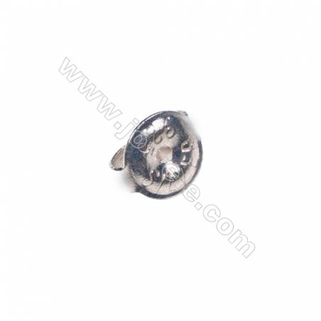 Wholesale 925 sterling silver earring findings, 6mm, x 50pcs, hole 0.8mm