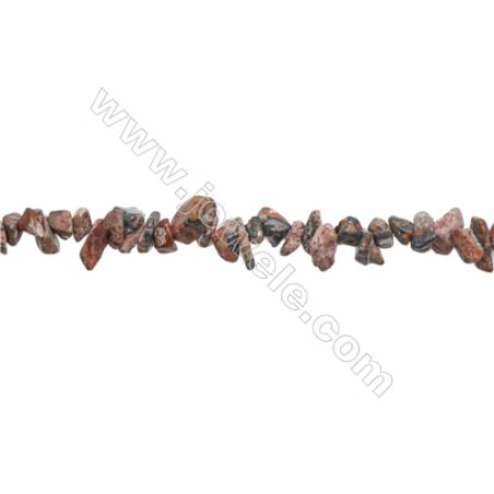 Natural Leopard Skin Jasper Chips Beads   Size 4~7x5~13mm  hole 0.8mm  31~32" x 1 Strand