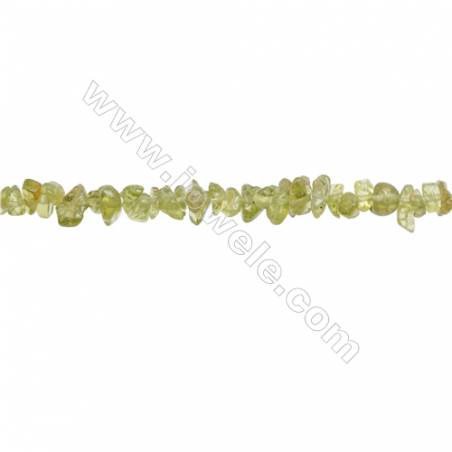 Natural Peridot Beads Strand  Chips  Size 4~8x5~12mm  hole 0.8mm  31~32" x 1strand