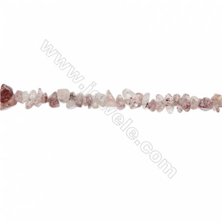 草莓晶串珠 尺寸約  4~9毫米 x 5~11毫米 孔徑 約 0.8毫米 x1條 31~32"
