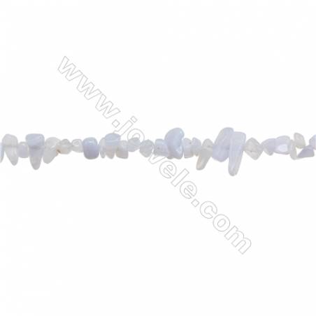 Natural Blue Chalcedony Beads Strand  Chips  Size 4~7x5~14mm  hole 0.8mm  31~32" x 1strand