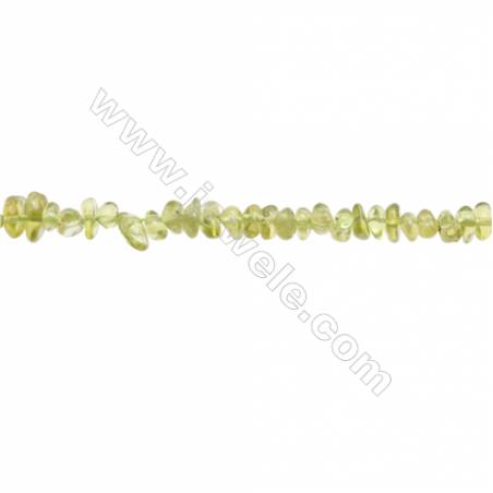 Natural Peridot Beads Strand  Chips  Size 4~8x6~10mm  hole 0.8mm  15~16" x 1strand