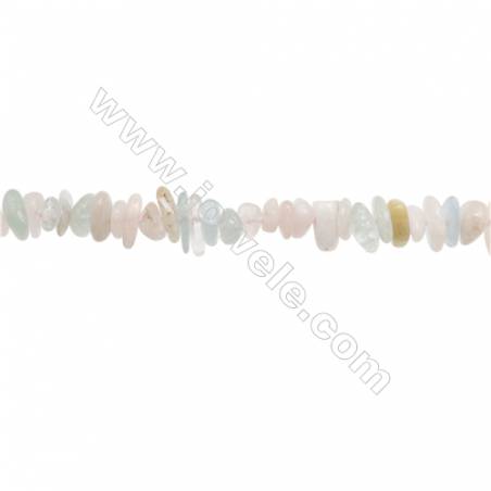 Natural Morganite Beads Strand  Chips  Size 4~9x5~13mm  hole 0.8mm  15~16" x 1strand