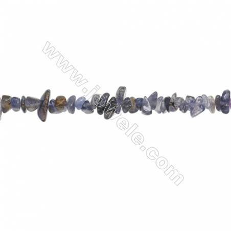 堇青石串珠 尺寸約  4~8毫米 x 5~12毫米 孔徑 約 0.8毫米 x1條  31~32"