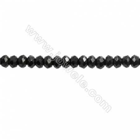 Spinelle noir rondelle facette sur fil  Taille 3x5mm trou0.8mm Environ 117perles/fil 15~16"