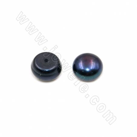(AAA Rang) Nartürlich weiß halbe gebohrte Perlen  Durchmesser 14~15mm  Dicke 9.5mm  Loch 0.8mm  24 Stck / Karte