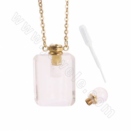 Naturedelstein Parfüm Flasche Halskette Länge 52cm Rechteck Größe 20 ~ 22x36 ~ 38mm Dicke 12mm Kapazität 1ml 1St. / Pack