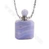 Natural Gemstone Perfume Bottle Necklace  Length 26cm Rectangle Size 20 ~ 22x36 ~ 38mm Thickness 12mm Capacity 1ml 1pc / Pack