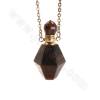 Натуральный драгоценный камень парфюмерная бутылка ожерелье длина 26 см граненый ромб размер 14 ~ 16x34 ~ 36 мм емкость 1 мл 1 ш