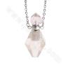 Natural Gemstone Perfume Bottle Necklace  Length 26cm Faceted Rhombus Size 14 ~ 16x34 ~ 36mm Capacity 1ml 1pc / Pack