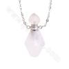 Natural Gemstone Perfume Bottle Necklace  Length 26cm Faceted Rhombus Size 14 ~ 16x34 ~ 36mm Capacity 1ml 1pc / Pack