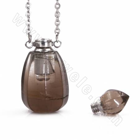 Colliers (en Acier inoxydable) de Bouteilles de parfum de pierres précieuses longueur 52mm capacité 1ml 2pcs/paquet