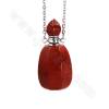 Natürliche Edelstein Parfüm Flasche Halskette Länge 52 cm Acht Facettierte Größe 15 ~ 19x34 ~ 37 mm Kapazität 1St. / Pack