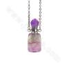 Natural Gemstone Perfume Bottle Necklace  Length 26cm  Rhombus Faceted Size 13x30mm Capacity 1ml x1pc