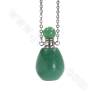 Natural Gemstone Perfume Bottle Necklace  Length 26cm Round kettle Shape 18x34mm Capacity about 1ml x1pc