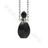 Natural Gemstone Perfume Bottle Necklace  Length 26cm Six  Faceted Size 14 ~ 16x32 ~ 34mm Capacity About 1ml x1pc