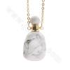 Collar de acero inoxidable con colgante de botella de perfume de Piedras semi-preciosas Tamaño16~20x34~36mm Longitud26cm 1unidad