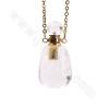 Natural Gemstone Perfume Bottle Necklace  Length 26cm Quadrilateral Size 16 ~ 20x34 ~ 36mm Capacity About 1ml x1pc