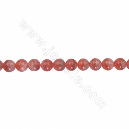 Natural Rhodochrosite Beads Strand Round Diameter 5mm Hole 1mm Length 15 ~ 16 "/ strand
