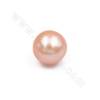 Mutil-Color Natural Freshwater Pearls Round Half-Drilled Beads Diameter About 12 ~ 13mm Hole 1mm x1pc