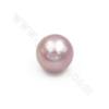 Natürliche Süßwasserperlen, mutilfarbene, halbgebohrte Perlen, rund, Durchmesser ca. 12 ~ 13 mm, Loch 1 mm