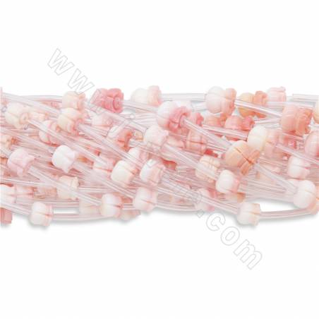 Натуральные розовые бусины из раковины королевы кончака, размер 6-8 мм, отверстие 1 мм, около 15 бусин на нить 15~16"