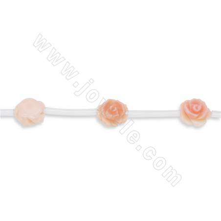 Natürliche rosa Königin Muschelschale Perlen Stränge Blütengröße 10mm Loch 1mm ca. 15 Perlen / Strang 15 ~ 16 "