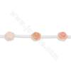 Rouleaux de perles de coquille de reine rose naturelle Taille de la fleur 10-15mm Trou 1-1.5mm Environ 15 perles/rang 15~16"