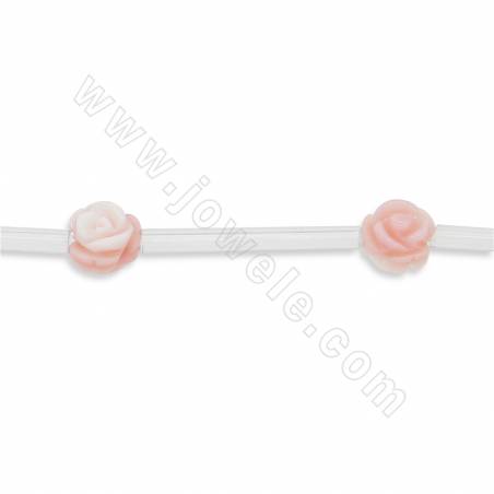 Perline di conchiglia naturale rosa regina di conchiglia a doppio lato rosa, dimensioni 6x6mm, foro 1mm