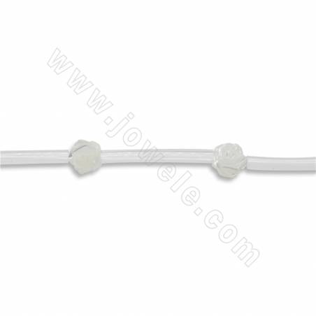 Natürliche weiße Muschel Perlen Strang, Doppelseite Rose, Größe 6x6mm, Loch 1mm, ca. 15 Perlen / Strang 15 ~ 16 "