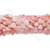 Perles de coquille de reine de conque rose naturelle, taille de coeur 8x8-10x10mm trou1mm 15~16"/cordeau