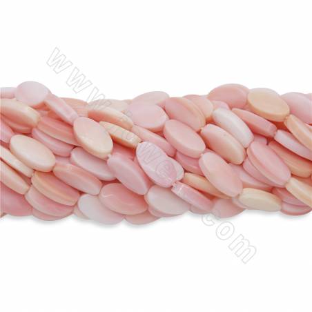 Collier de perles de coquille de reine de conque rose naturelle ovale à facettes taille 8x15mm trou 1mm 15~16"/cordeau