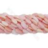 Collier de perles de coquille de reine de conque rose naturelle ovale à facettes taille 8x15mm trou 1mm 15~16"/cordeau