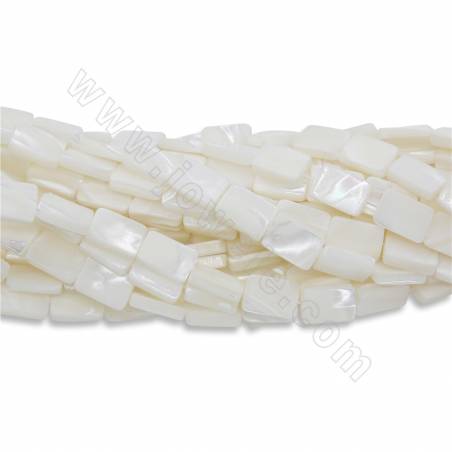 Натуральные белые бусины ракушки прядь прямоугольник размер 8x12мм отверстие 1 мм 15~16"/подставка