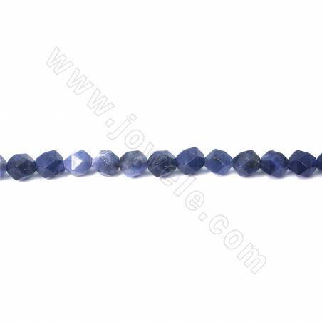 Perles de Sodalite Naturelle en étoile à facettes taille 5x6mm trou 1 mm 15~16"/cordeau