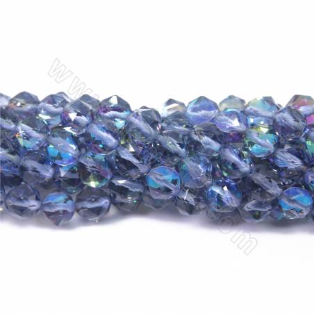 Synthesis glass beads strand star faceted  size 8x8 mm hole 1 mm15~16"/strand