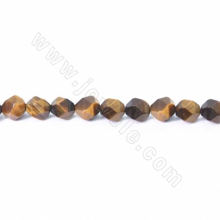 Natural  tiger‘s eyes beads strand star cut faceted size 5x6 mm hole 1mm 15~16"/strand