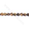 Natural  tiger‘s eyes beads strand star cut faceted size 5x6 mm hole 1mm 15~16"/strand