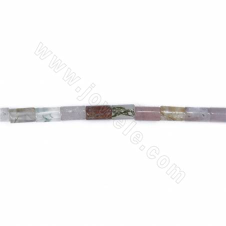 Perles cylindriques en agate indienne naturelle, taille du fil 2x4 mm, trou 0.4 mm 15~16"/film