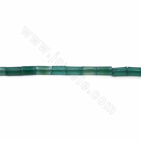 Натуральный зеленый агат бусины пряди цилиндр размер 2x4 мм отверстие0.4 мм 15 ~ 16 "/ прядь