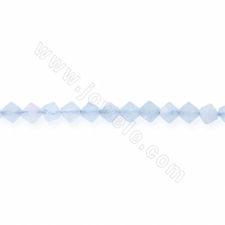 海藍寶串珠 切角算盤珠 尺寸3.5x4毫米 孔徑1.2毫米 長度39-40厘米/條