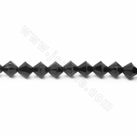 黑尖晶串珠 算盤珠 尺寸3.5x4毫米 孔徑1.2毫米 長度39-40厘米/條