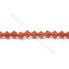 Natürliche rote Achatperlen Strang Abakusperlen Größe 3,5 x 4 mm Loch 1,2 mm 15 ~ 16 "/ Strang